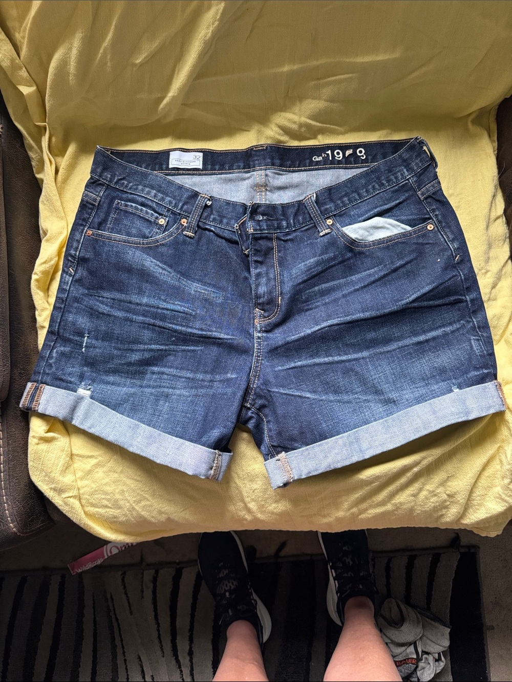 Dark Indigo Denim Roll-Hem Women's Shorts